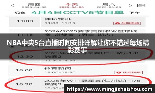 NBA中央5台直播时间安排详解让你不错过每场精彩赛事